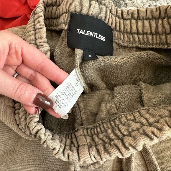 Talentless Acid Wash Brown Jogger Pants High Waisted Drawstring Size Small Women - Picture 9 of 9